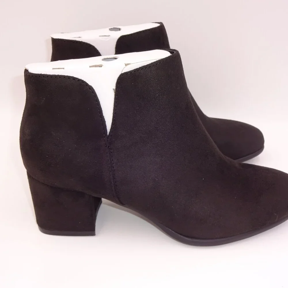 NIB New Womens Kim Rogers Black Faux Suede Renley Ankle Boots Booties Size 6 6M - Picture 4 of 13